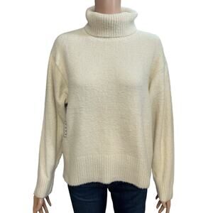 Calia Carrie Underwood Eyelash Knit Turtleneck Sweater XS Cream Soft Cozy Winter